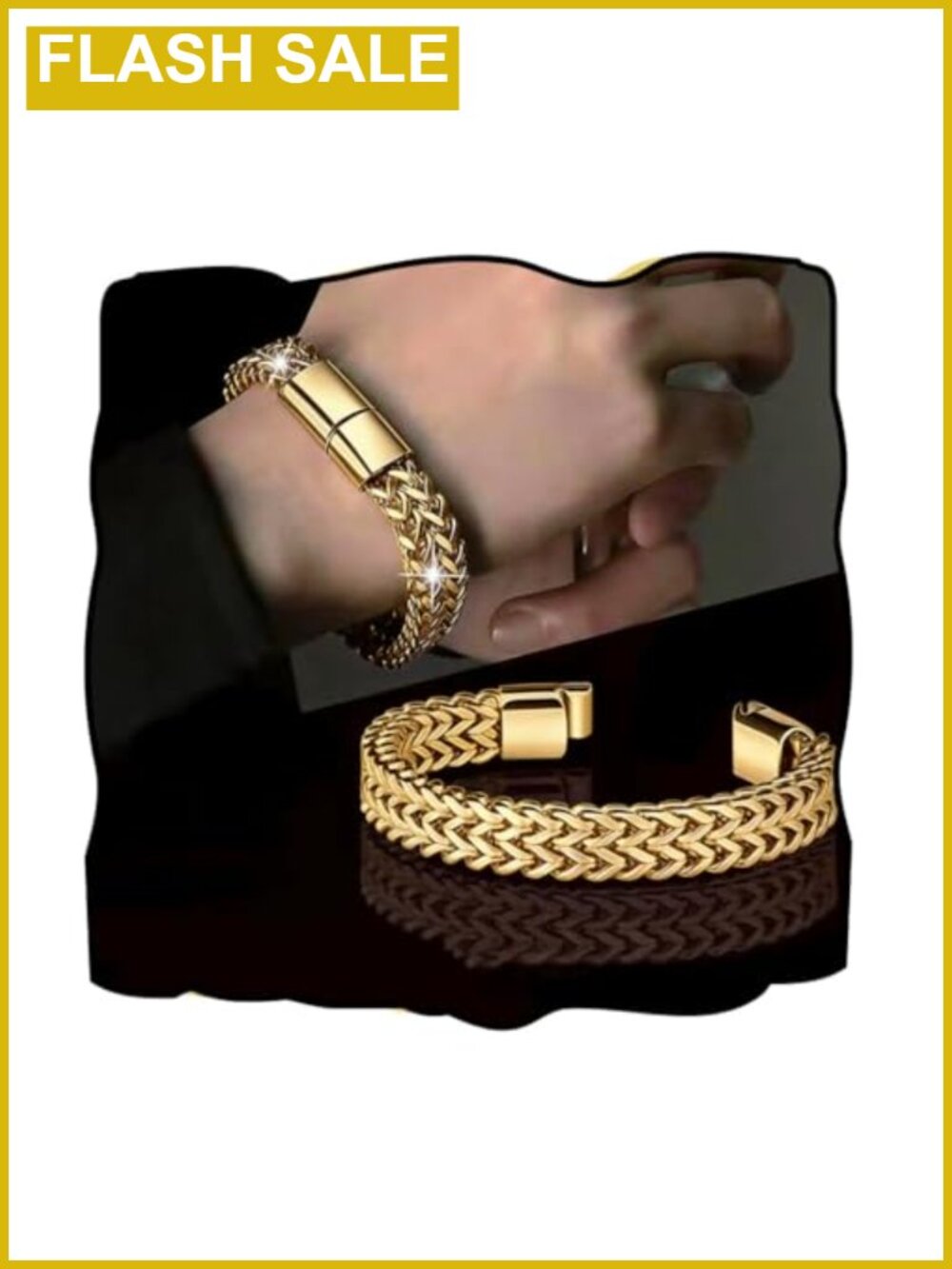 Gold Cuban Link Bracelet Stainless Steel Bangle for Men Women Jewelry
